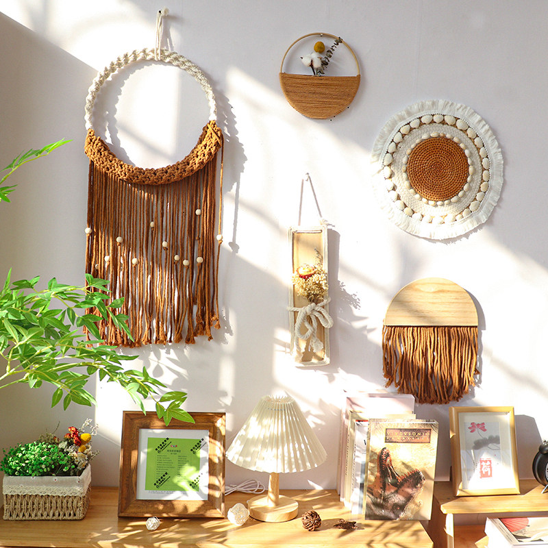 New Pinins Bohemian Minjuku Decorative Fields Style Grass Choreographye choreography tapestry tapestry Dining Room Shop Background Wall Gen-Taobao