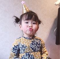 Baby year-old decoration stars sparkle small pointed hat Pink blue Gold birthday hat childrens party decoration