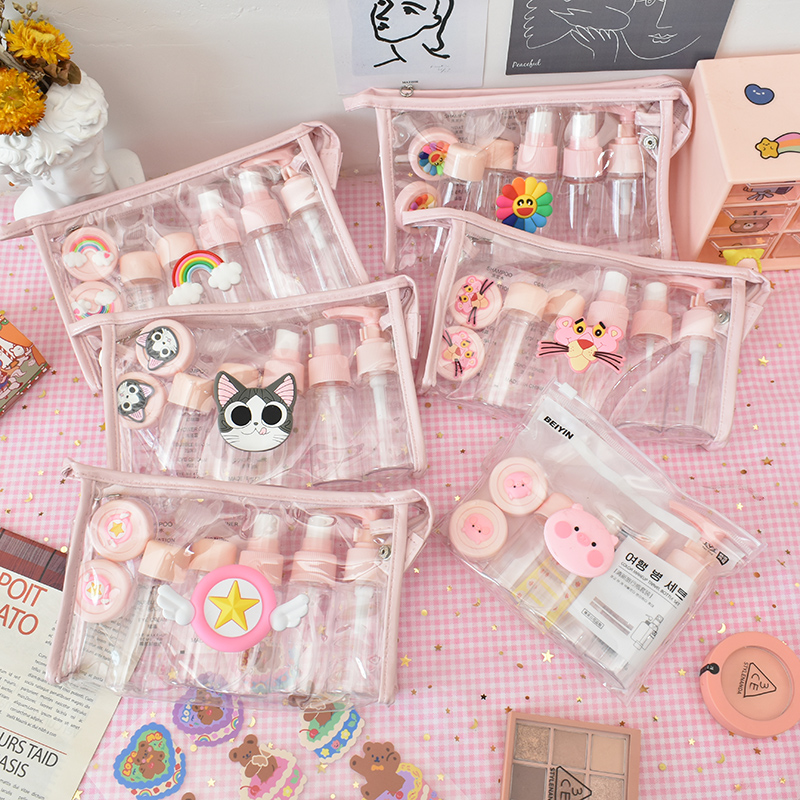 Travel Split Bottle Suit Press Type Portable Makeup Skin Care Products Water Milk Small Empty Bottle Try Bag Spray Bottle Spray Bottle