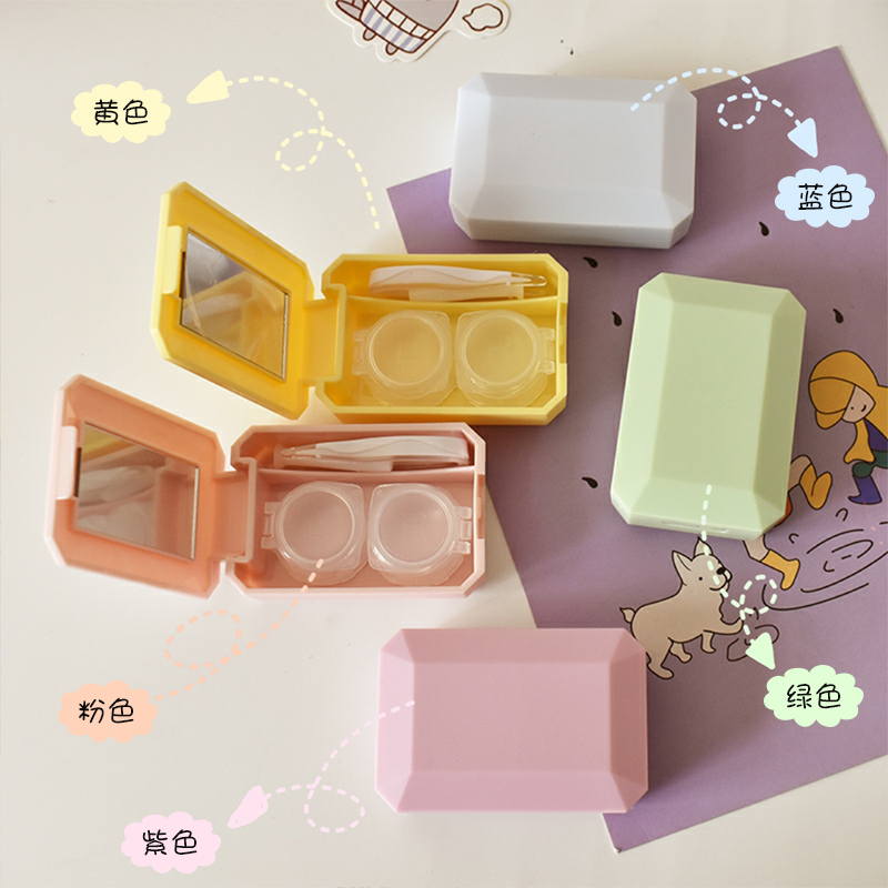 Teenage Girl Hearts Candy color contact lenses Box ins Wind Japan Cute Portable Nearsightedness Beauty Pupil Care Double box