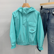 Assault jacket Mens spring Han version trendy relaxation Leisure cover Hooded Fashion Handsome and Cap Half Zip Jacket