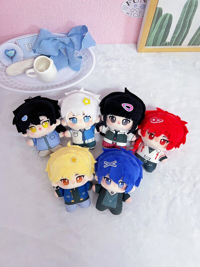 Fan-made Link Click 3.9-inch printed cotton doll six-character group display