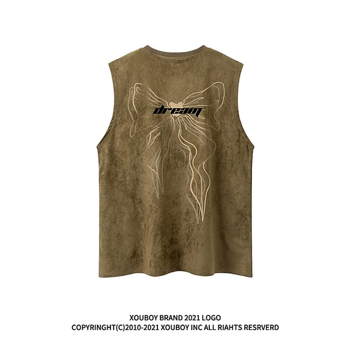 Tide, майка с бантиком, футболка в стиле хип-хоп для спортзала без рукавов, в американском стиле, свободный крой