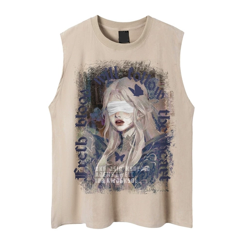 Летний жилет в стиле хип-хоп для тренировок для спортзала, футболка без рукавов, свободный крой