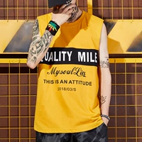 51 hip-hop Châu Âu và Mỹ đơn giản in áo vest không tay thoáng khí hiphop thủy triều nam thanh niên đường phố mồ hôi vest áo lót thể thao