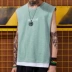 51 hip hop mùa hè mới không tay vest áo thun thanh niên phổ biến chữ thêu giả hai mảnh áo vest mồ hôi vest nam áo thể dục chấm com Lót