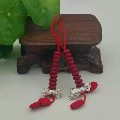 Red Rope 925 Silver Counter Huaiye Sterling Silver Counter Red Glass Beads Silver Bell Pestle Counter Rosary Beads