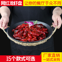 Nongjiale specialty spicy crayfish tableware chopped pepper fish head pot iron pot fried chicken plate Net red characteristic creative Hotel