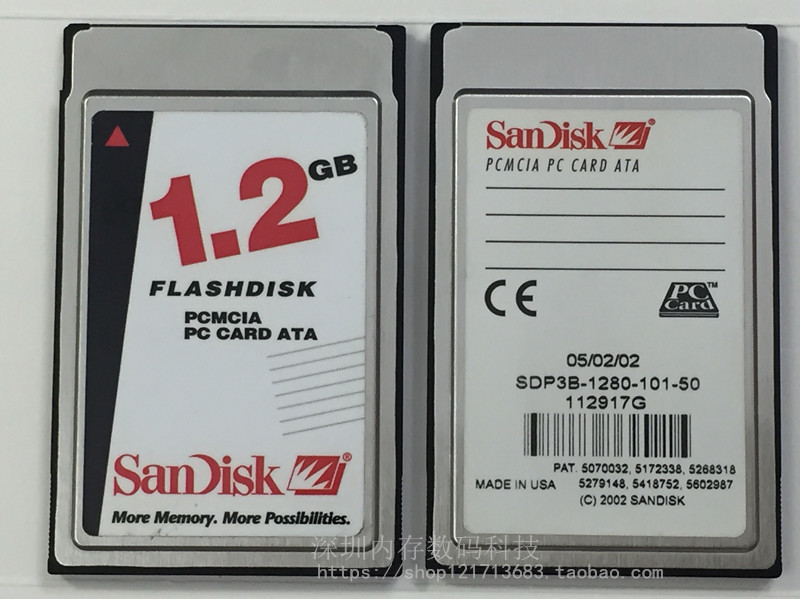 SanDiskPC Card 1 2G PCMCIA Card SDP3B 1 2GB PC ATA 68 holes Industrial equipment Memory Card