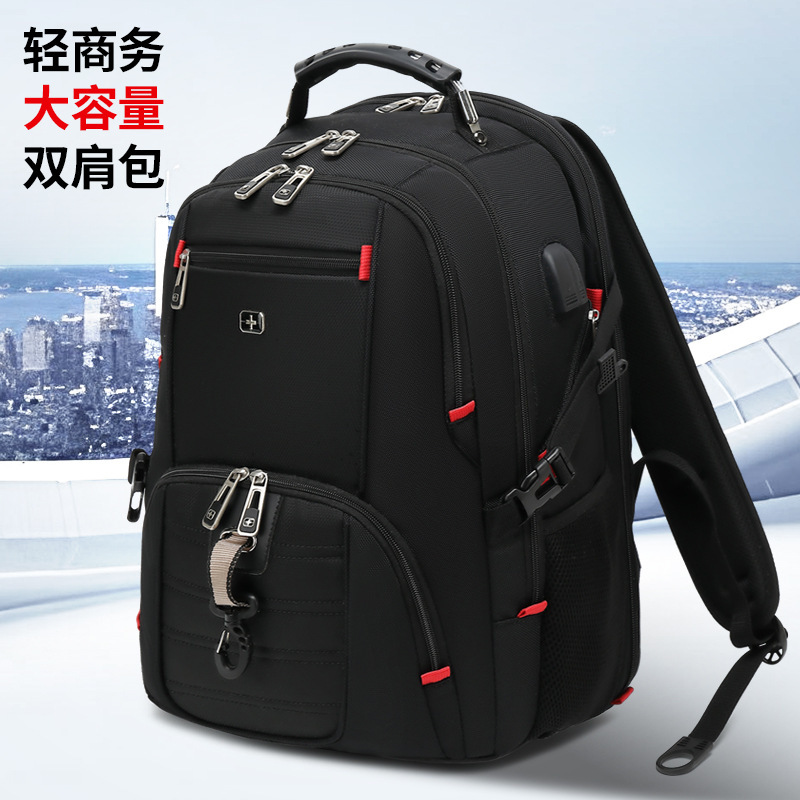 Swiss Army Knife Backpack Men's Large Capacity School Bag 17inch Men's Computer Bag Business Travel Backpack