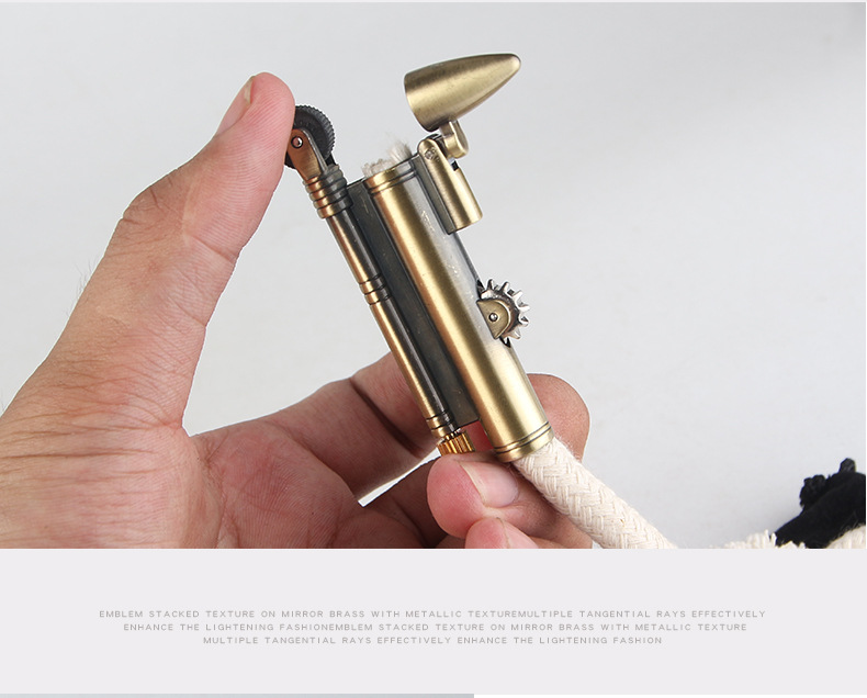 HY-680 sáng tạo mới lạ kim loại chống gió bánh xe dầu lửa nhẹ hơn hoài cổ cũ dầu lửa nhẹ hột quẹt bật lửa
