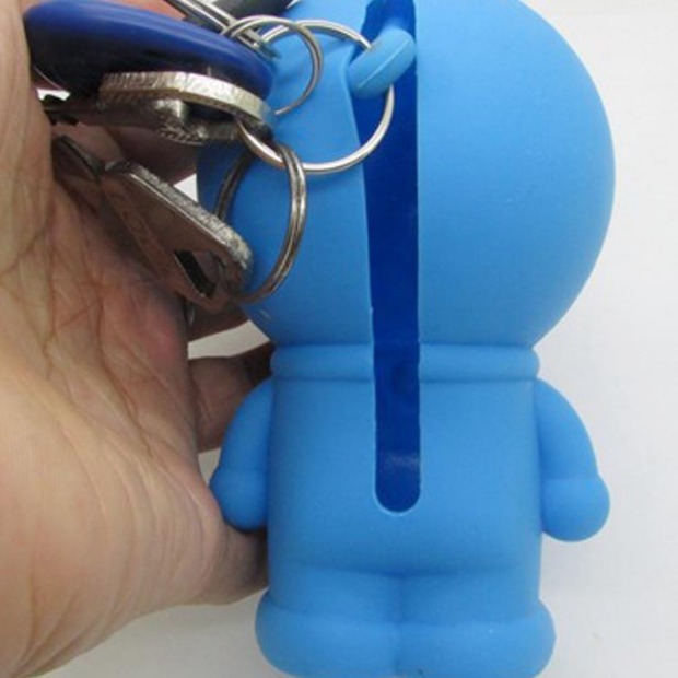 Phim hoạt hình siêu dễ thương siêu dễ thương Hàn Quốc sáng tạo túi chìa khóa Doraemon mèo silicone kéo móc khóa ví móc khóa đẹp
