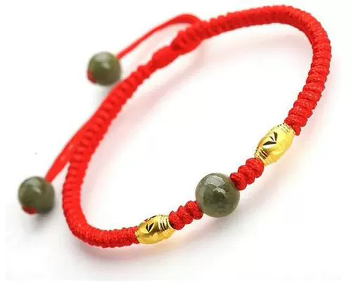 Раскраска, оберег на день рождения подходит для мужчин и женщин, плетеный браслет из красной нити, браслет на ногу, золото 750 пробы