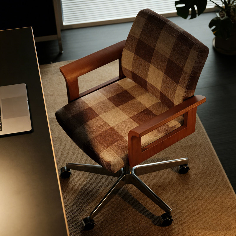 Vintage Style Fabric Computer Chair for Home Use, Rotatable and Height-Adjustable Ergonomic Office Chair, Designer Chair