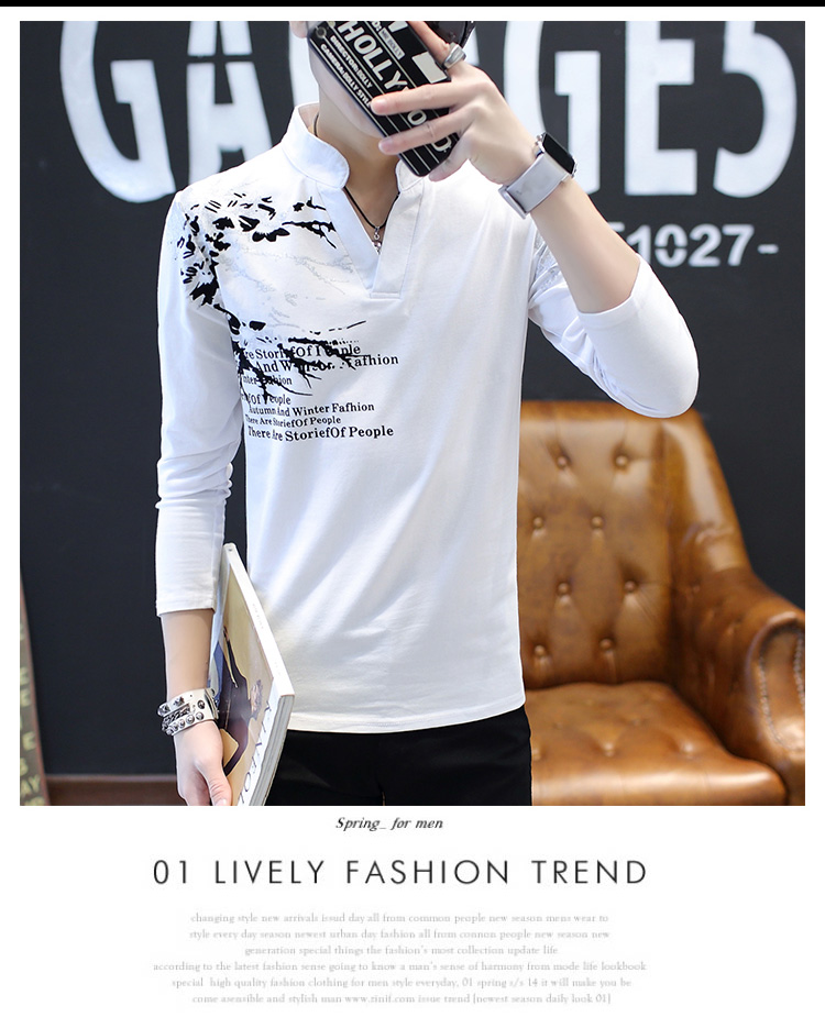 Áo sơ mi cotton mùa thu nhỏ cho nam áo thun dài tay collar cổ áo đẫm máu nam mặc hàng đầu quần áo mùa thu mặc áo sơ mi nam đất active shirt