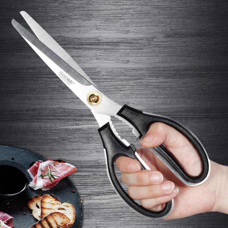 Stainless Steel Kitchen Scissors Thickened Dining Hall Special Han Style Cuisine Chicken Volleyball Steak Barbecue Meat Cut Home Multifunction