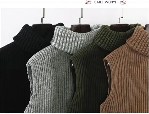 Thu đông 2018 mẫu áo len size lớn áo khoác dài rộng cổ áo len cao cổ vest vest nữ áo khoác len