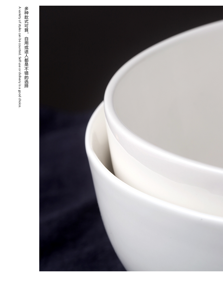 Sứ IKEA hộ gia đình Hàn Quốc bát sứ trắng dao kéo Bộ bát ăn bát sứ bát kê bát lớn tô ăn cơm