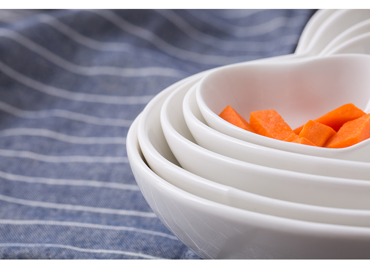 Sứ hình trái tim gốm tráng miệng bát gia vị bát kem bát salad sáng ăn sáng bát bát gốm hình dao kéo - Đồ ăn tối khay inox đựng thức ăn