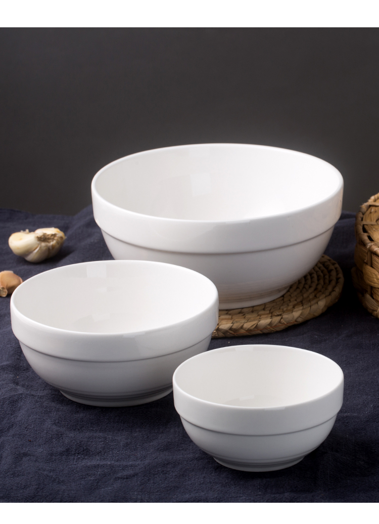 Sứ IKEA hộ gia đình Hàn Quốc bát sứ trắng dao kéo Bộ bát ăn bát sứ bát kê bát lớn tô ăn cơm