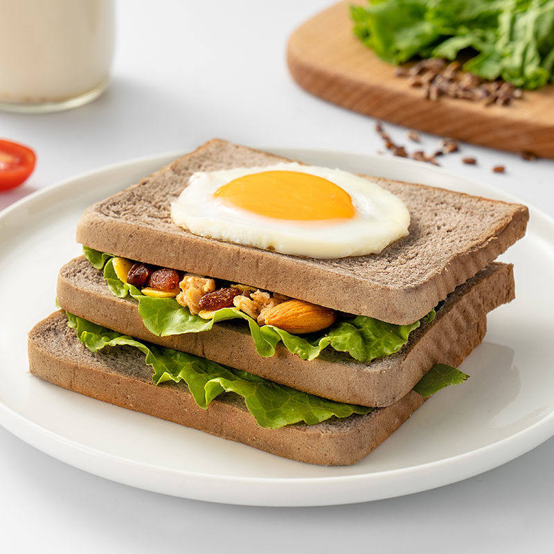 Open baby Rye toast Sugar-free multigrain bread Rye purple potato sliced breakfast Whole box breakfast meal replacement
