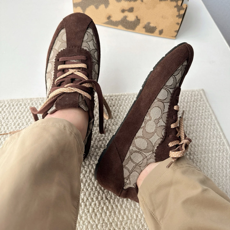 Original Foreign Trade New Vintage German Training Shoes for Men and Women, Breathable Soft Sole, Non-Slip Cow Suede Patchwork C-Shaped Fabric Casual Shoes