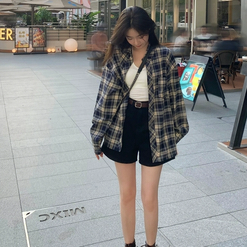 Ретро летняя рубашка, оверсайз, свободный крой, защита от солнца