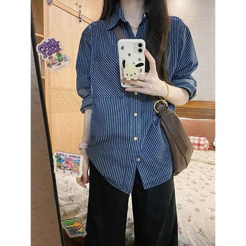 Ретро весенняя рубашка, лонгслив, 2025 года, оверсайз, свободный крой