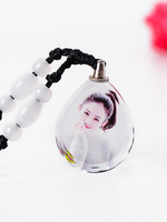 Personalized DIY photo customization couple necklace photos Crystal pendant Student creative birthday gifts to send male girlfriends