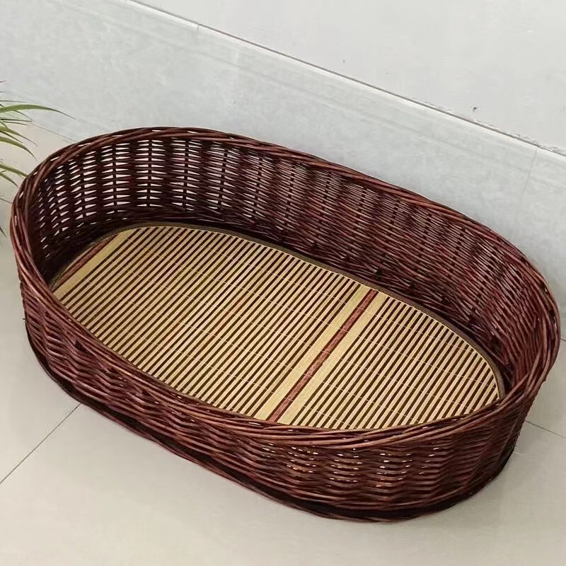 Rattan Dog Bed, Suitable for All Seasons, Dog Bed, Cat Bed, Pet Bed, Large, Medium and Small Dog Bed, Wicker Woven Pet Bed