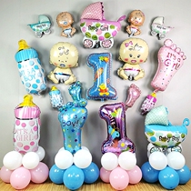 Cartoon creative aluminum balloon balloon men and women Baby 100 days full moon birthday party Hotel background wall living room layout