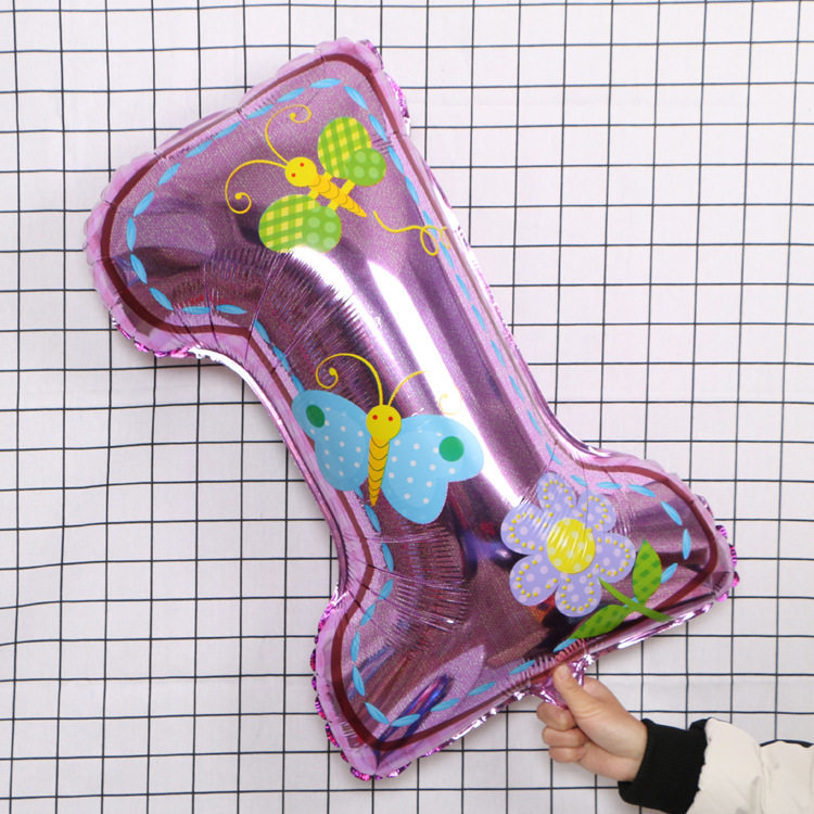 Party birthday cartoon number 1 aluminum film balloon decoration children's first birthday arrangement baby room supplies