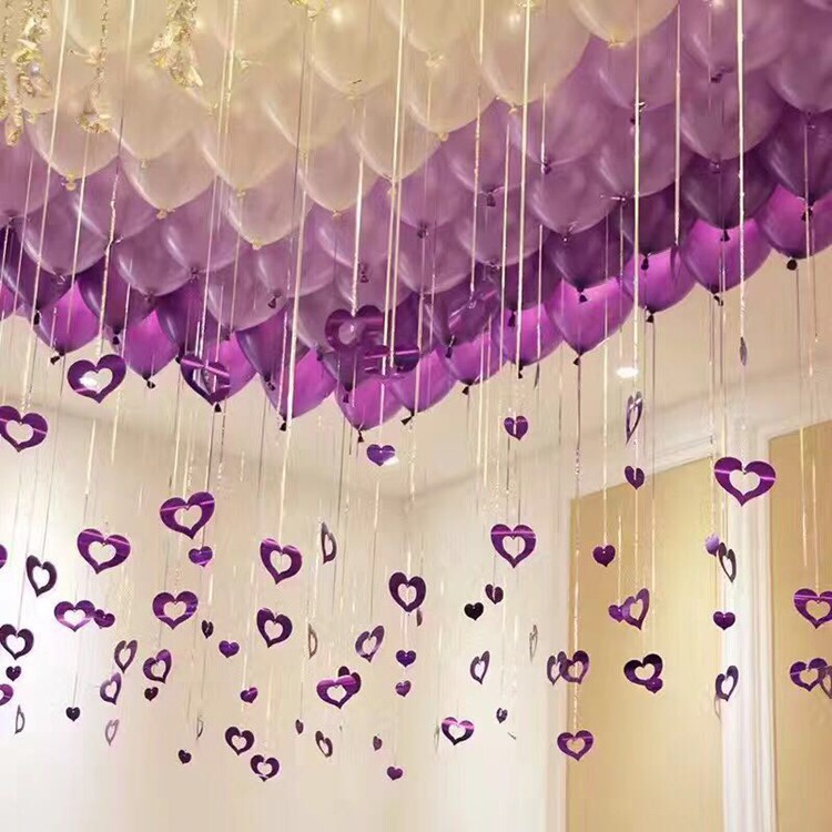 Balloon pendant love-shaped sequins wedding room balloon background wall proposal confession birthday party decoration arrangement