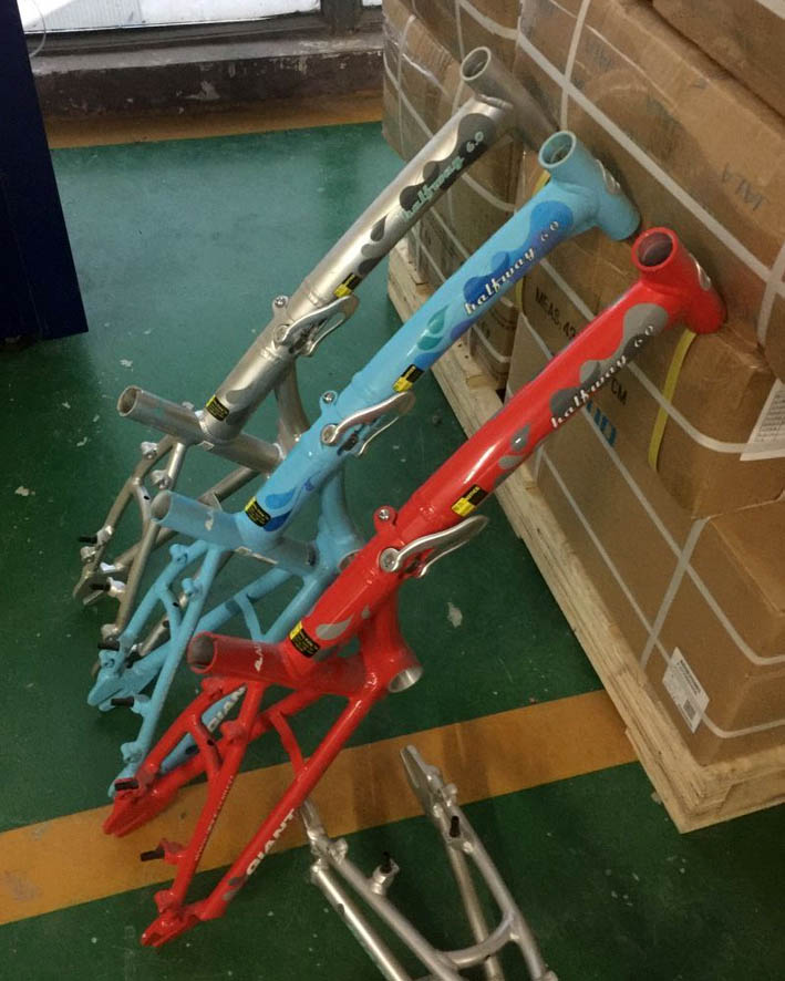 16 16-inch 305 folding car aluminum alloy frame with folding button 30mm head tube V brake version red blue silver open 125MM