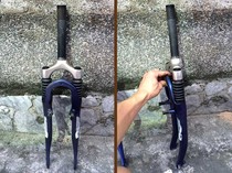 26 inch aluminum alloy shock fork 28 6mm upper tube 165 toothed V brake version blue