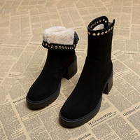 Martens, демисезонные утепленные зимние короткие сапоги на платформе на каблуке, широкий устойчивый каблук