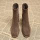 French-Style Spring and Autumn Chunky Heel Suede Ankle Boots for Women, Korean Style Short Boots, 2025 Early Autumn Matte Single Boots, Autumn and Winter High Heels
