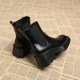 Genuine Leather Thick-Soled Square-Toe Chelsea Short Boots for Women, 2025 New Autumn and Winter Super Popular Style, Perfect for Petite Figures, Stunning Fashion Boots
