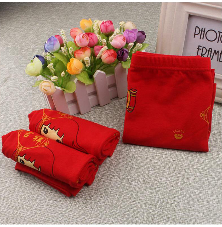Zhongda Tongben Years Quần lót cotton 6-8-10 Cô bé Quần lớn màu đỏ 15 Cô gái Cotton Boxer Quần short quần lót su nam