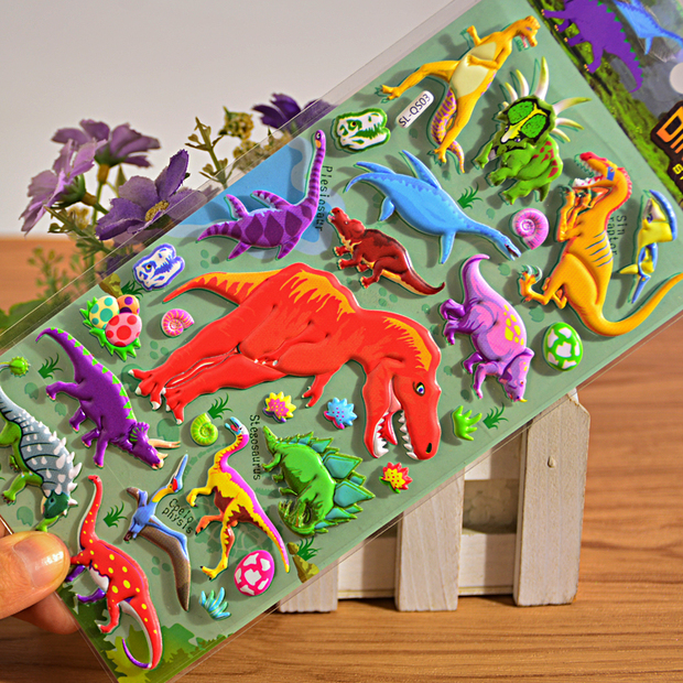 Đồ chơi giáo dục cho trẻ em hoạt hình khủng long ba chiều bong bóng bông động vật dán tyrannosaurus mẫu dán phần thưởng - Đồ chơi giáo dục sớm / robot bộ đồ mon