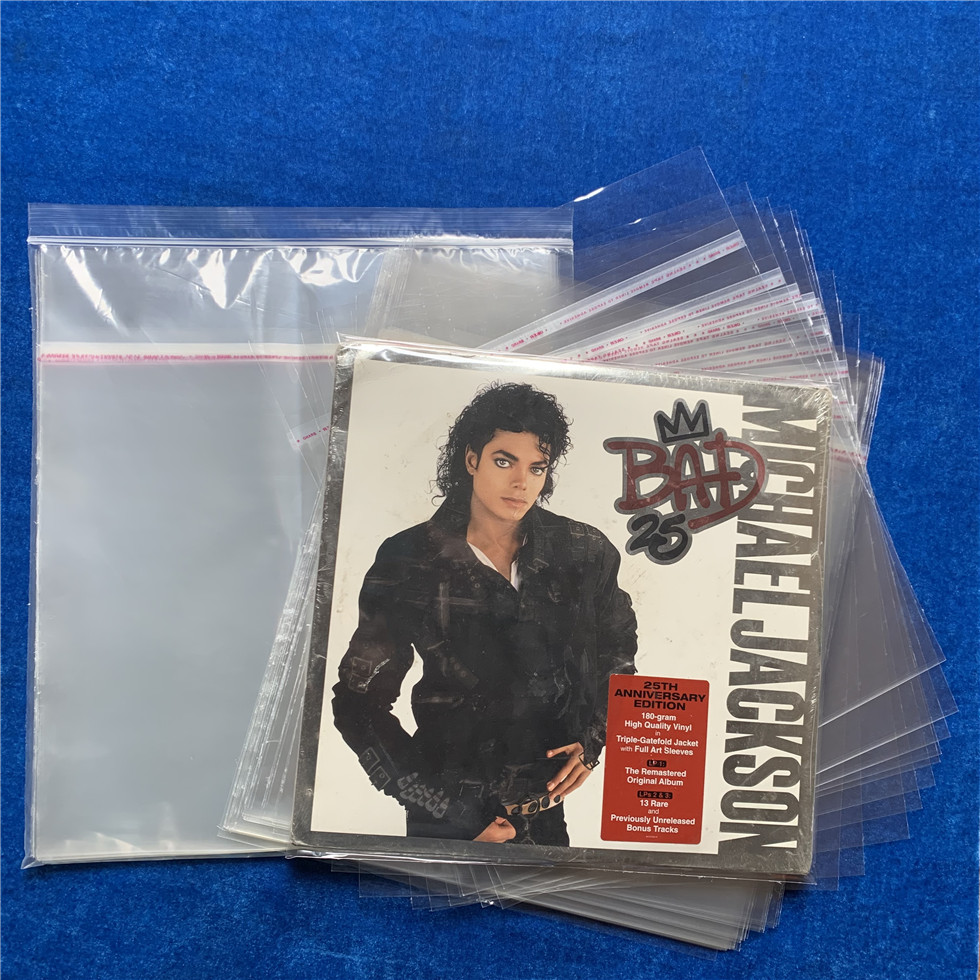 Thickened LP plastic packaging bag Vinyl record protection bag Transparent dustproof moisture-proof wear-proof self-sealing bag