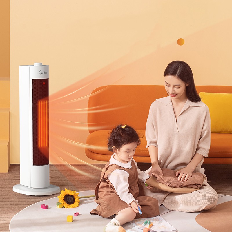 美的暖风机立式曲面屏取暖器家用客厅卧室节能烤火小太阳HFV20D