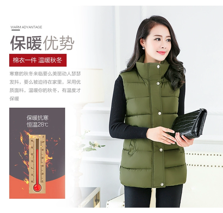 Trung niên và tuổi già mùa thu và mùa đông phụ nữ xuống áo vest cotton cỡ lớn áo kiểu nữ đẹp tuổi 40