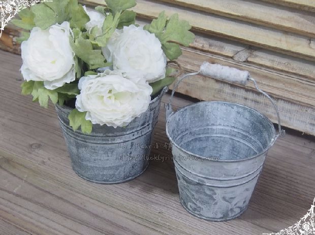 Đất nước Tin Thùng Thùng Hoa Hoa Sắt Hoa Hoa Nhân Hoa Bình Trang Sức Cửa hàng Trang trí Trang trí Đám cưới Hoa Xô - Vase / Bồn hoa & Kệ bình cắm hoa hồng