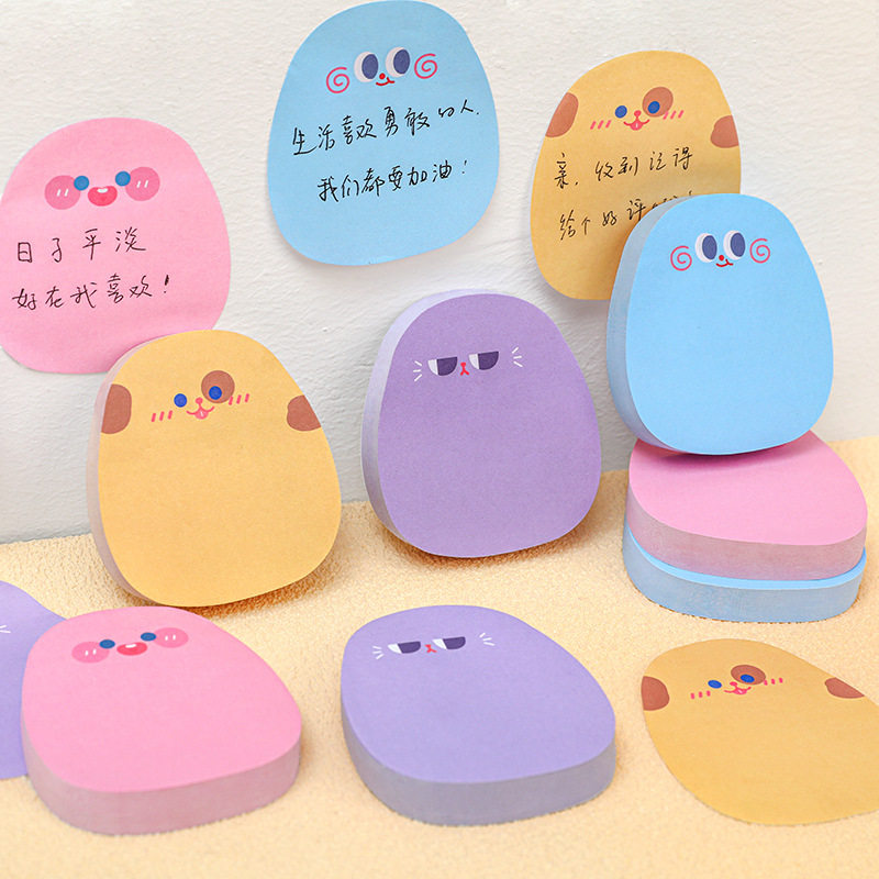 Cartoon expression post-it notes, cute message notes for students ...