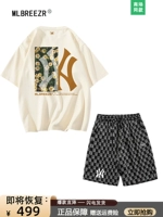 Летние шорты, футболка, мужской комплект для отдыха, короткий рукав