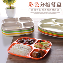 Separated meal plates for commercial melamine three-grid four-grid multi-grid fast dinner plates for canteen kindergarten students