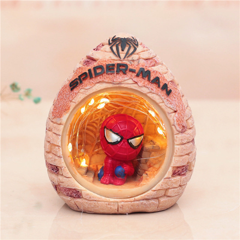 Cartoon spiderman night light boy birthday gift room bedroom desktop decoration classmates gift friendship practical