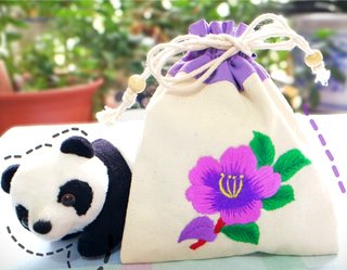 羌族手工刺绣婉约牡丹花零钱包零物袋钥匙袋传承非遗技艺