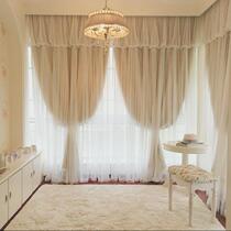  Korean style light luxury Nordic double princess wind curtain Simple modern net red ins bedroom living room bay window shading